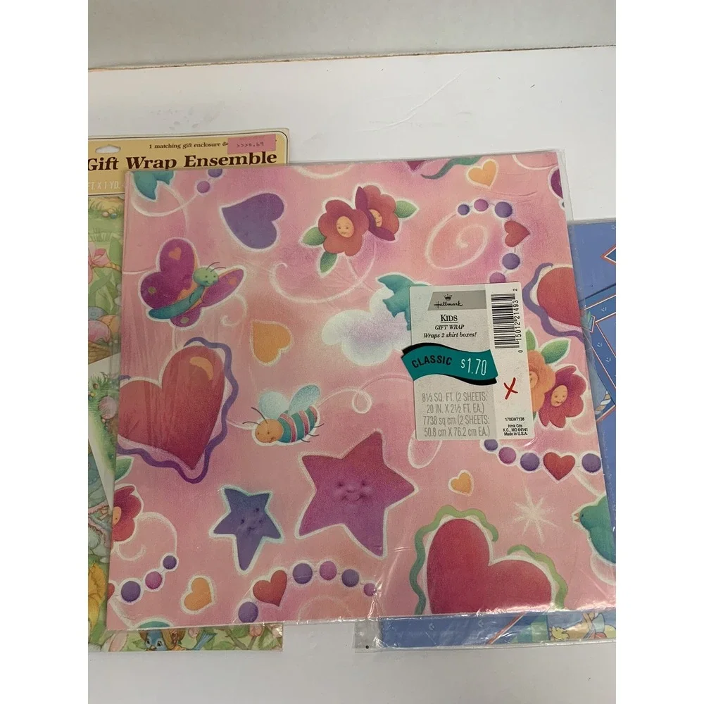 NEW Vtg HALLMARK GIFT WRAP EASTER VINTAGE Flat Wrapping Paper Spring Rabbit